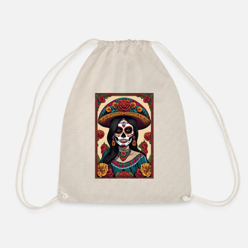Santa Muerte Tee - Turnbeutel - Natur