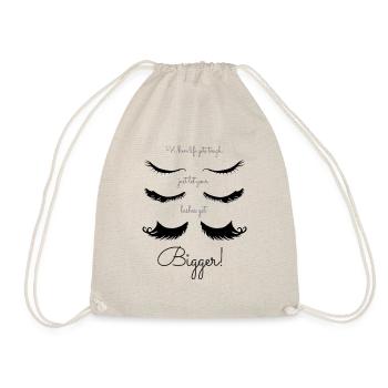 Lashes eyelashes quotes gift for her - Drawstring Bag - nature - Front