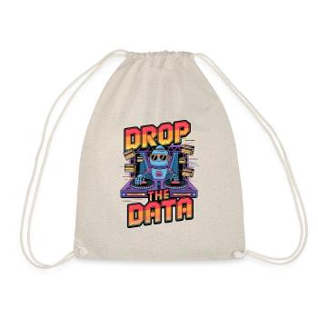 Drop the Data DJ Robot Techno Design - Drawstring Bag - nature - Front