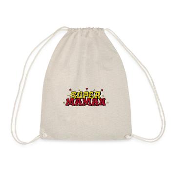 Super Mom Heart Stars - Drawstring Bag - nature - Front