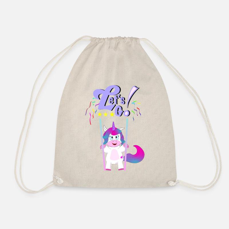 Scoliosis between two rods unicorn - Drawstring Bag - nature