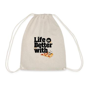 Life is Better with Pizza - Drawstring Bag - nature - Front