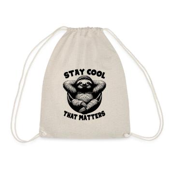 Funny sloth, stay cool, that's important - Drawstring Bag - nature - Front
