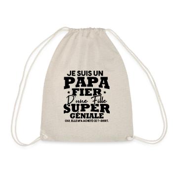 Je suis un papa fier d une fille super géniale - Sac de sport léger - nature - Devant