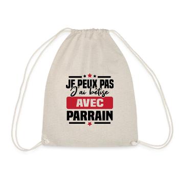 Je peux pas j ai bêtise avec parrain - Sac de sport léger - nature - Devant