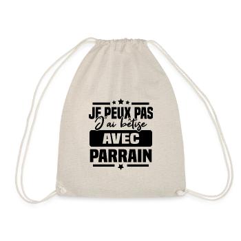 Je peux pas j ai bêtise avec parrain - Sac de sport léger - nature - Devant