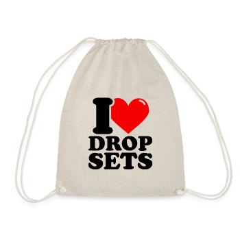Ich liebe Drop-Sets – Fitness-Gewichtheben lustig - Turnbeutel - Natur - Vorne