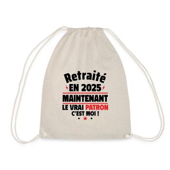 retraité en 2025,cadeau de départ à la retraite - Sac de sport léger - nature - Devant