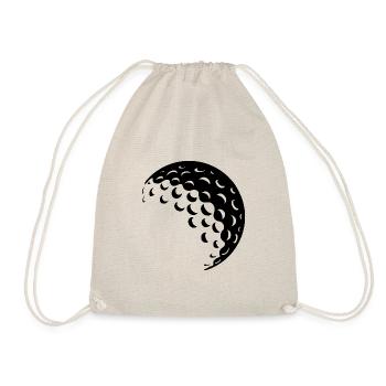 Golf ball black - Drawstring Bag - nature - Front