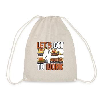 Excavator Construction Site Construction Worker Girl I Gift - Drawstring Bag - nature - Front