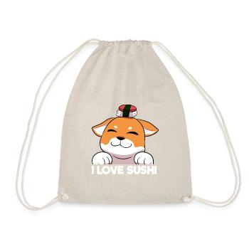 Shiba Inu Hund Sushi Japan Akita I Geschenk - Turnbeutel - Natur - Vorne