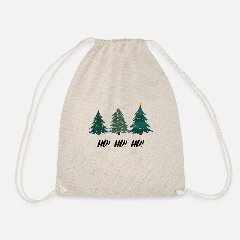 HOHOHO Christmas tree - Drawstring Bag - nature