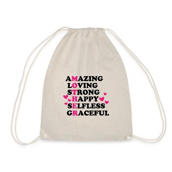 Amazing loving strong happy selfless graceful - Drawstring Bag - nature - Front