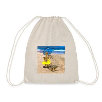 Grim Reaper with his favorite cocktail on the beach - Drawstring Bag - nature - Front