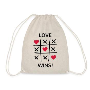 Love Wins Loving Sayings Love win's Peace - Drawstring Bag - nature - Front
