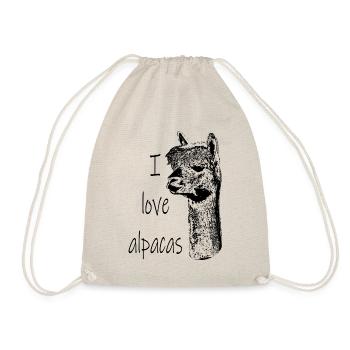 sweet, cuddly alpaca - Drawstring Bag - nature - Front