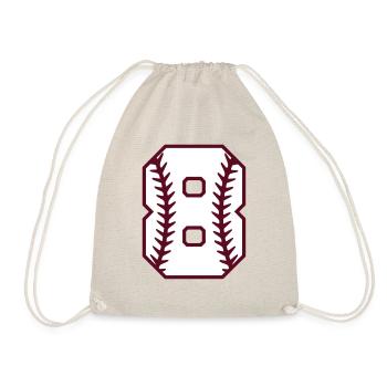 Baseball nombre softball numéro 8 huit cadeau cool - Sac de sport léger - nature - Devant