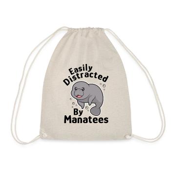 Wildlife Sea Animal Manatees Funny Saying - Drawstring Bag - nature - Front