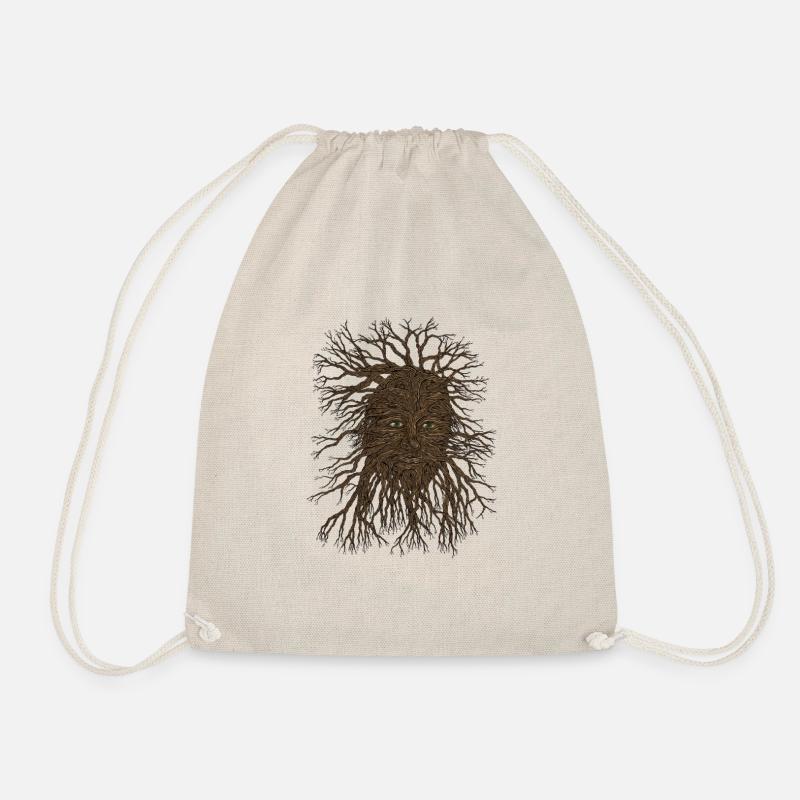 The Winter Green Man - Drawstring Bag - nature