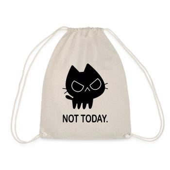 Cat Funny Saying Not today Gift Idea - Drawstring Bag - nature - Front
