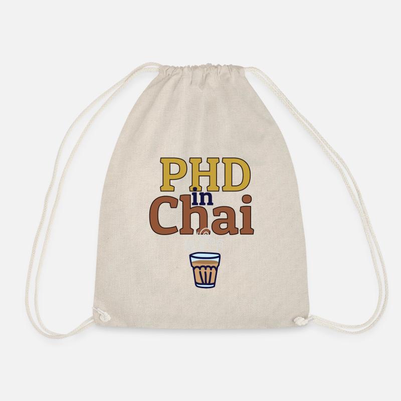 PHD IN CHAI - Drawstring Bag - nature