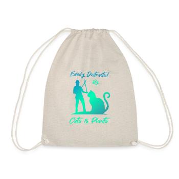 Ablenkt von Katzen und Pflanzen Cute Kitty - Turnbeutel - Natur - Vorne