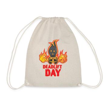 Deadlift Day Training Powerlifter Barbell Gym - Drawstring Bag - nature - Front