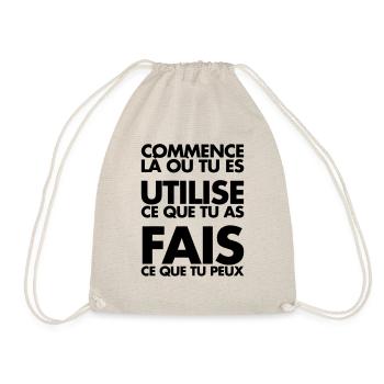 COMMENCE LA OU TU ES - Sac de sport léger - nature - Devant