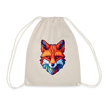 Fox Animal Motif Head Forest - Drawstring Bag - nature - Front