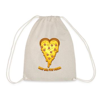 Kiss me, I've pizza, Valentine's day pizza heart - Drawstring Bag - nature - Front