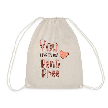 You Live in my Heart Rentfree - Drawstring Bag - nature - Front