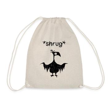 Quirky and Funny Bird Shrugging - Drawstring Bag - nature - Front