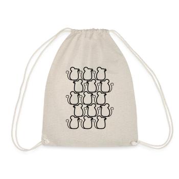 Many Mice Pattern Rows Party Cute Gang Team - Drawstring Bag - nature - Front
