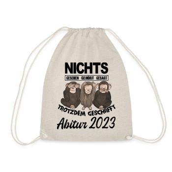 Affen Abitur 2023 nichts gesehen Geschenkidee - Turnbeutel - Natur - Vorne