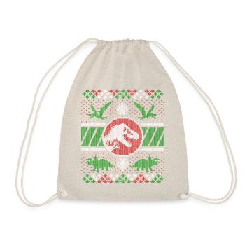 Jurassic World Weihnachts Design Mit T-Rex - Turnbeutel - Natur - Vorne