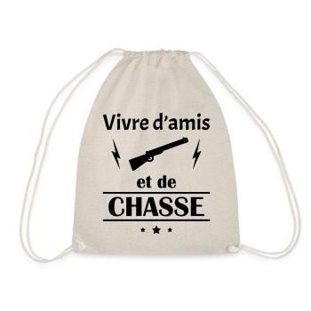 Vivre d'amis et de chasse, fête des pères, noël - Sac de sport léger - nature - Devant