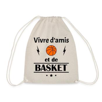 Vivre d'amis et de basket, fête des pères, noël - Sac de sport léger - nature - Devant
