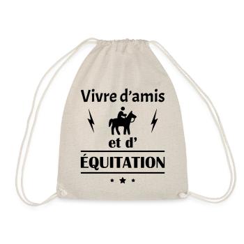 Vivre d'amis et d'équitation, fête des pères, noël - Sac de sport léger - nature - Devant