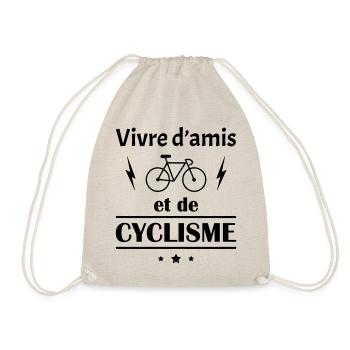 Vivre d'amis et de cyclisme, fête des pères, noël - Sac de sport léger - nature - Devant