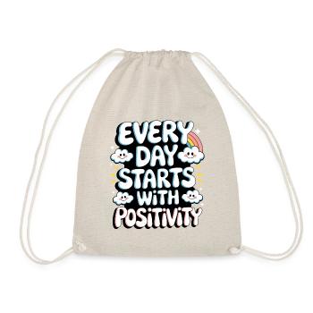 Every day starts with positivity - Drawstring Bag - nature - Front
