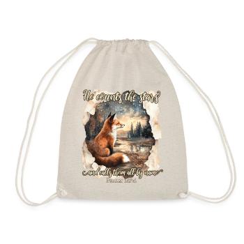 Christian Quote Bible Verse Fox - Drawstring Bag - nature - Front