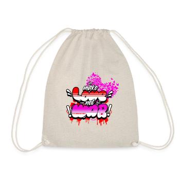 Make Love Not War – Chemise rétro hippie statement - Sac de sport léger - nature - Devant