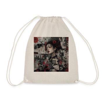 Japanische Kunst Collage Street Art Motiv - Turnbeutel - Natur - Vorne
