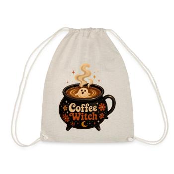 Coffee Witch Cauldron T-Shirt Coffee Ghost - Drawstring Bag - nature - Front