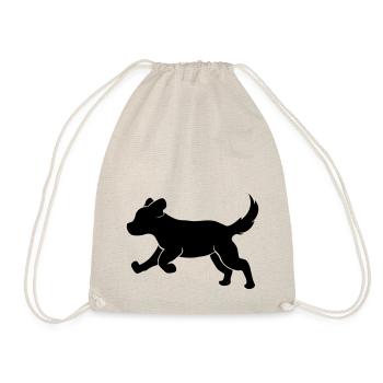 Niedlicher Hund Welpen Nachwuchs Hundebaby - Turnbeutel - Natur - Vorne