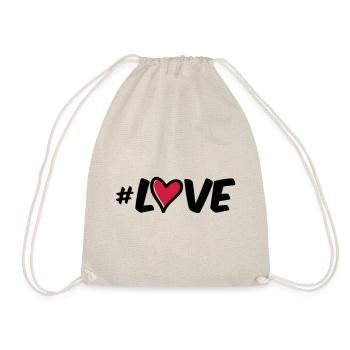 hashtag love herz - Turnbeutel - Natur - Vorne