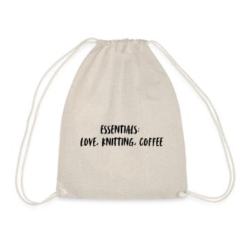 Essentials: love, knitting, coffee. - Turnbeutel - Natur - Vorne