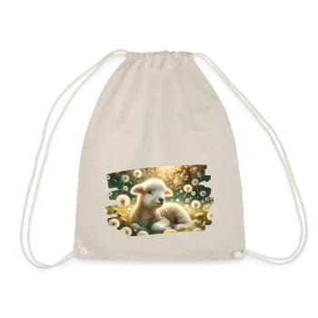 Dreamy spring idyll with lambs and dandelions - Drawstring Bag - nature - Front
