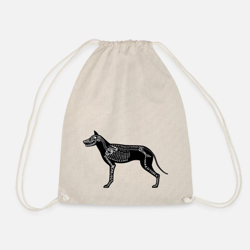 Hunde-Skelett - Turnbeutel - Natur