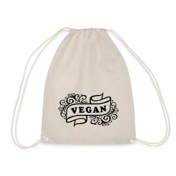 VEGAN banner - Drawstring Bag - nature - Front
